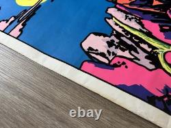 Vintage Original 1974 Gemini Rising Medieval Castle Blacklight Flocked Poster