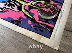 Vintage Original 1974 Gemini Rising Medieval Castle Blacklight Flocked Poster
