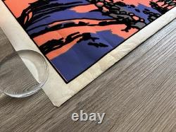 Vintage Original 1974 Gemini Rising Medieval Castle Blacklight Flocked Poster