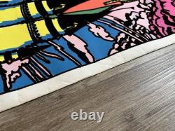 Vintage Original 1974 Gemini Rising Medieval Castle Blacklight Flocked Poster