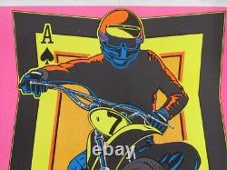 Vintage Original 1976 ACE Motocross / Supercross Blacklight Poster 23x28.75