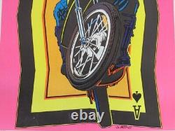 Vintage Original 1976 ACE Motocross / Supercross Blacklight Poster 23x28.75