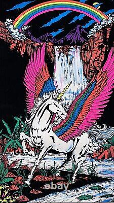 Vintage Original 1983 Pegasus Blacklight Poster Velvet Flocked Scorpio NY #1606