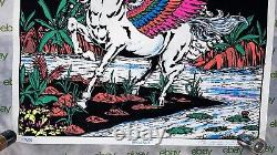 Vintage Original 1983 Pegasus Blacklight Poster Velvet Flocked Scorpio NY #1606