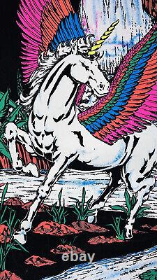 Vintage Original 1983 Pegasus Blacklight Poster Velvet Flocked Scorpio NY #1606