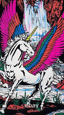 Vintage Original 1983 Pegasus Blacklight Poster Velvet Flocked Scorpio NY #1606