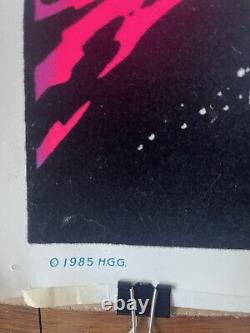 Vintage Original 1985 Pegasus Blacklight Poster Velvet Flocked H. G. G. Chicago