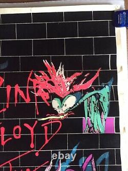 Vintage Original 1994 Pink Floyd The Wall Screamin Heads BlackLight Poster RARE