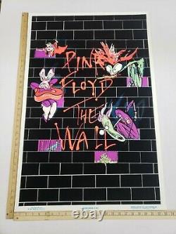 Vintage Original 1994 Pink Floyd The Wall Screamin Heads Black Light Poster RARE