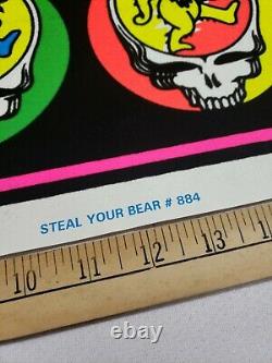 Vintage Original 1997 Grateful Dead Steal Your Bear Black Light Poster 35x23