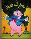 Vintage Original 70's Gemini Rising Blacklight Poster Porky Pig Pollution