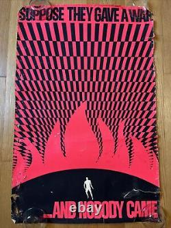 Vintage Original 70's Suppose They Gave A War Blacklight Poster Antiwar Peace