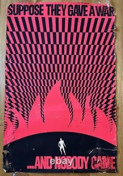 Vintage Original 70's Suppose They Gave A War Blacklight Poster Antiwar Peace