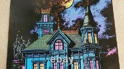 Vintage Original Addams Family Ominous Mansion Black Light Poster Very Clean