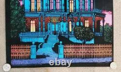 Vintage Original Addams Family Ominous Mansion Black Light Poster Very Clean