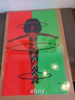 Vintage Original BLACK POWER Blacklight Poster 1971 Pro Arts ZASH Afro Woman