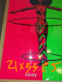 Vintage Original BLACK POWER Blacklight Poster 1971 Pro Arts ZASH Afro Woman