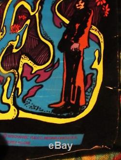 Vintage Original Beatles Velvet Blacklight Poster 1975