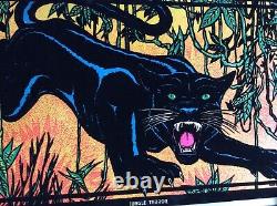 Vintage Original Black Light Poster Jungle Terror Jaguar Panther Lalo