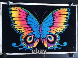 Vintage Original Black Light Poster Velvet Butterfly #3225 Dorgis Associates