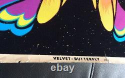 Vintage Original Black Light Poster Velvet Butterfly #3225 Dorgis Associates