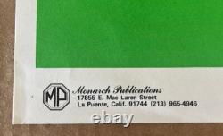 Vintage Original Black Power Fist Panthers Political blacklight Poster Flag 1974