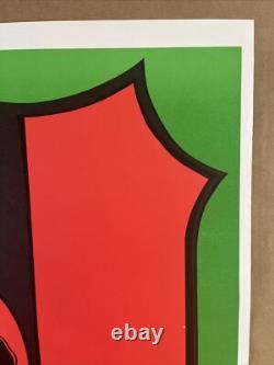 Vintage Original Black Power Fist Panthers Political blacklight Poster Flag 1974