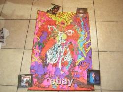 Vintage Original Blacklight Poster Captain America psychedelic 1970 Motorcycle