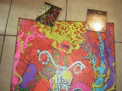 Vintage Original Blacklight Poster Captain America psychedelic 1970 Motorcycle