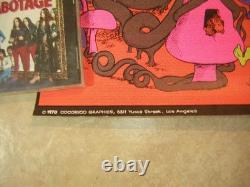 Vintage Original Blacklight Poster Captain America psychedelic 1970 Motorcycle