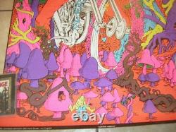 Vintage Original Blacklight Poster Captain America psychedelic 1970 Motorcycle