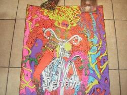 Vintage Original Blacklight Poster Captain America psychedelic 1970 Motorcycle