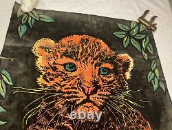 Vintage Original Blacklight Poster Cub Cheetah/Cougar/Cat