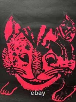 Vintage Original Blacklight Poster Psychedelic Cheshire Cat Artko Psychedelic