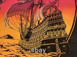 Vintage Original Blacklight Poster The Voyager Boat/Ship