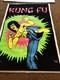 Vintage Original Bruce Lee Kung Fu Blacklight Poster Black Light 23 X 35 Flocked