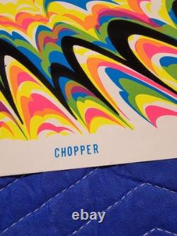 Vintage Original CHOPPER Blacklight Poster 1975 Biker Demon Gnarly Skull