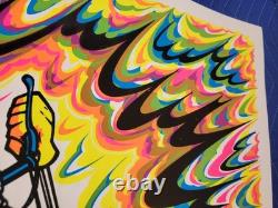 Vintage Original CHOPPER Blacklight Poster 1975 Biker Demon Gnarly Skull