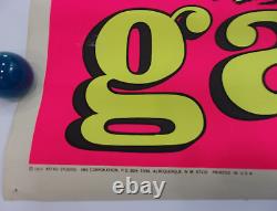 Vintage Original LOVE IS A GAS Esso Tiger in Your Tank Black Light Poster 1969