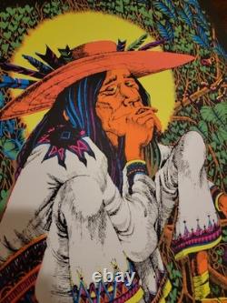 Vintage Original Mescalito Mezcalito Blacklight Poster Rick Griffin 1968 Peyote
