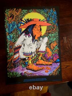Vintage Original Mescalito Mezcalito Blacklight Poster Rick Griffin 1968 Peyote