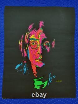 Vintage Original Psychedelic John Lennon Blacklight Poster Black Light Beatles