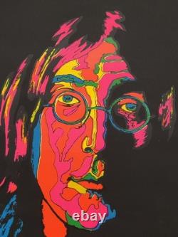 Vintage Original Psychedelic John Lennon Blacklight Poster Black Light Beatles