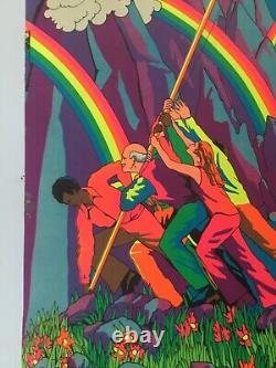 Vintage Original Rainbow Country'70 Black Light Poster Linda Brewer Very Rare