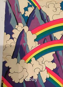 Vintage Original Rainbow Country'70 Black Light Poster Linda Brewer Very Rare