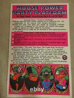 Vintage Original Rare 1972 Moose Power Party Platform Blacklight-22 3/4x34 1/2