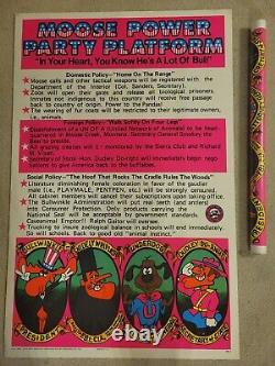 Vintage Original Rare 1972 Moose Power Party Platform Blacklight-22 3/4x34 1/2