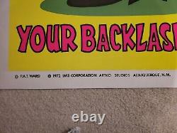 Vintage Original Rare 1972 Snidely Whiplash'Your Backlash Candidate' Blacklight