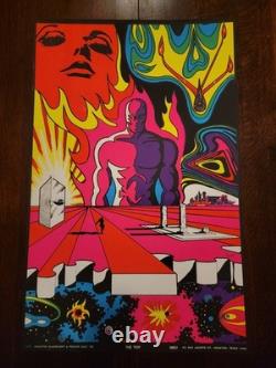 Vintage Original THE TRIP Psychedelic Blacklight Poster 1970 Houston LSD Acid