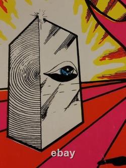 Vintage Original THE TRIP Psychedelic Blacklight Poster 1970 Houston LSD Acid